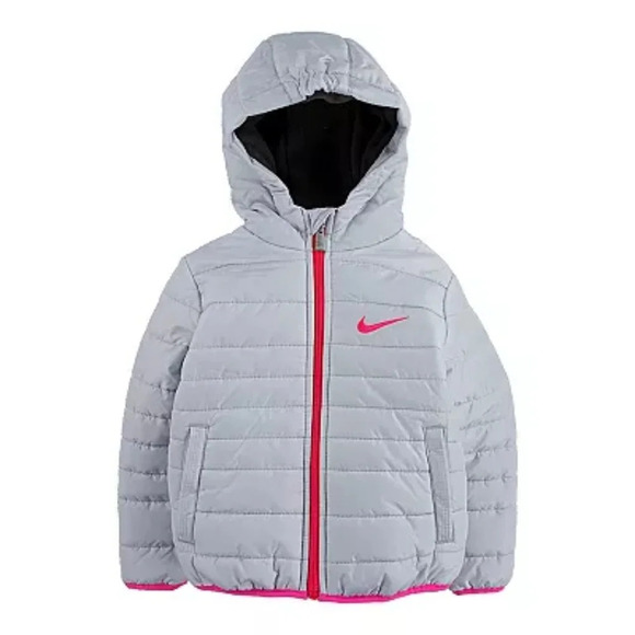 Nike "Just Do It" Toddler Girl Puffer Jacket - Picture 1 of 6